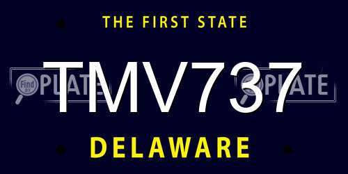TMV737 Delaware License Plate