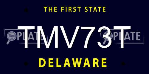 TMV73T Delaware License Plate