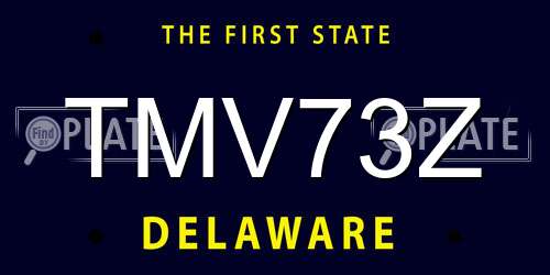 TMV73Z Delaware License Plate