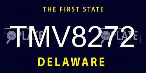 TMV8272 Delaware License Plate