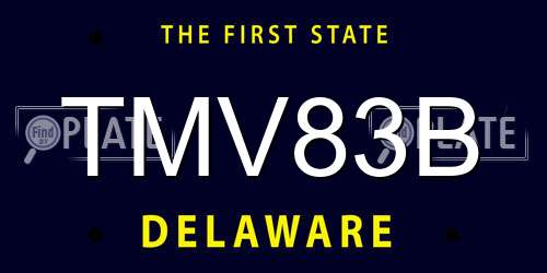 TMV83B Delaware License Plate
