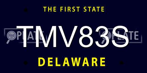 TMV83S Delaware License Plate
