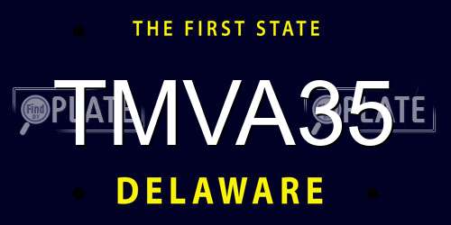 TMVA35 Delaware License Plate