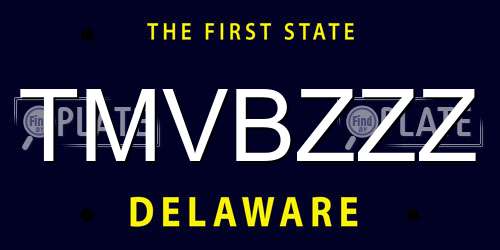 TMVBZZZ Delaware License Plate