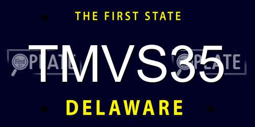 TMVS35 Delaware License Plate