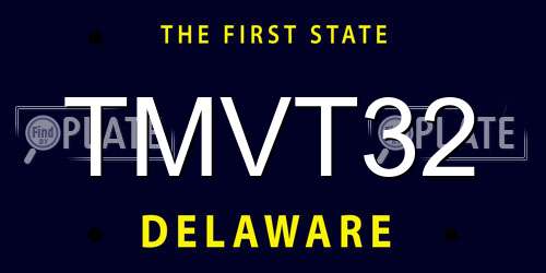 TMVT32 Delaware License Plate