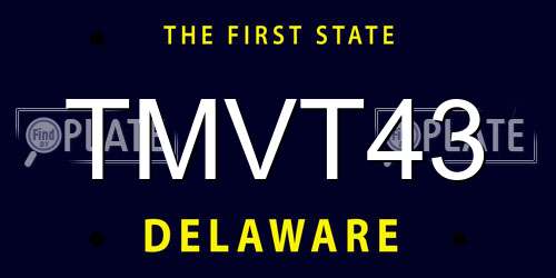 TMVT43 Delaware License Plate