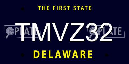 TMVZ32 Delaware License Plate