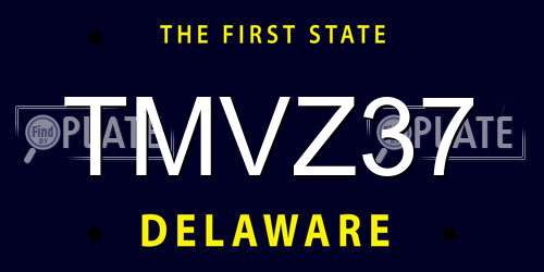 TMVZ37 Delaware License Plate