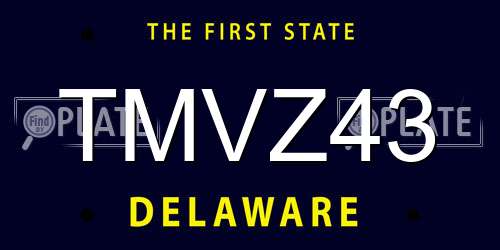 TMVZ43 Delaware License Plate