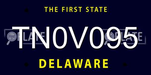 TN0V095 Delaware License Plate