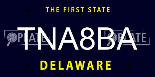 TNA8BA Delaware License Plate