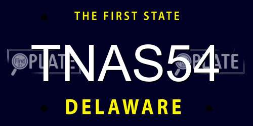 TNAS54 Delaware License Plate