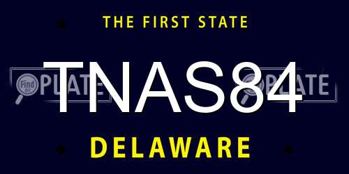 TNAS84 Delaware License Plate