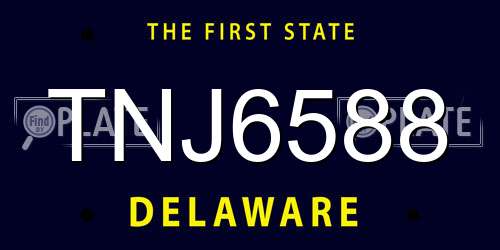 TNJ6588 Delaware License Plate
