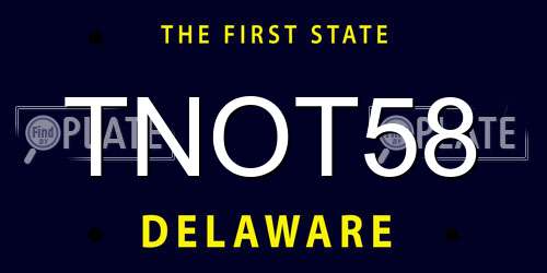 TNOT58 Delaware License Plate