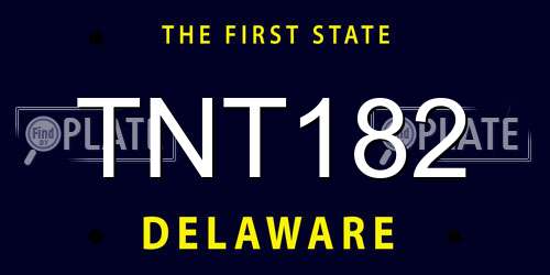 TNT182 Delaware License Plate