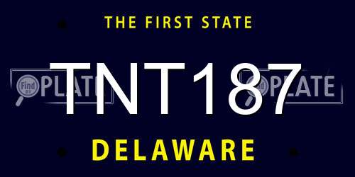 TNT187 Delaware License Plate