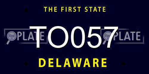 TO057 Delaware License Plate