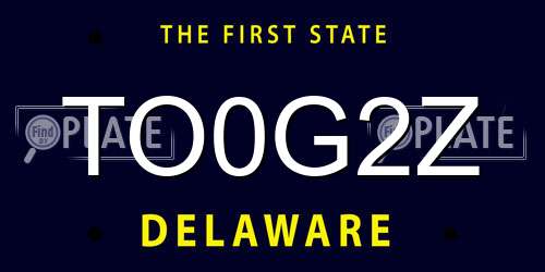 TO0G2Z Delaware License Plate