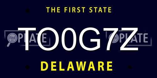 TO0G7Z Delaware License Plate