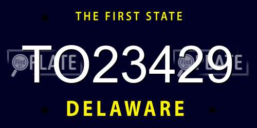 TO23429 Delaware License Plate