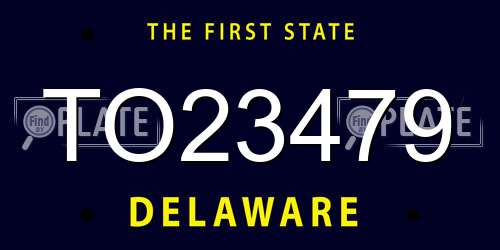 TO23479 Delaware License Plate