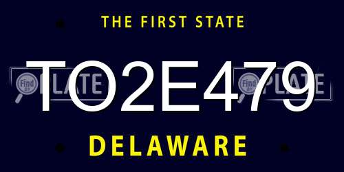 TO2E479 Delaware License Plate
