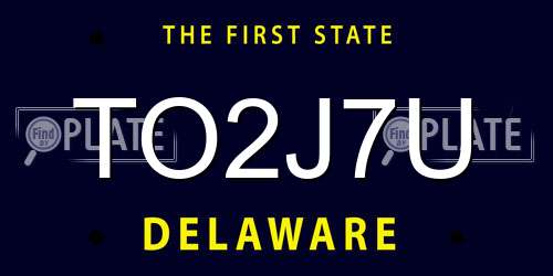 TO2J7U Delaware License Plate