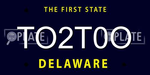 TO2T0O Delaware License Plate