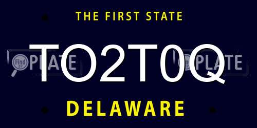 TO2T0Q Delaware License Plate