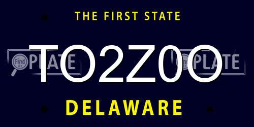 TO2Z0O Delaware License Plate
