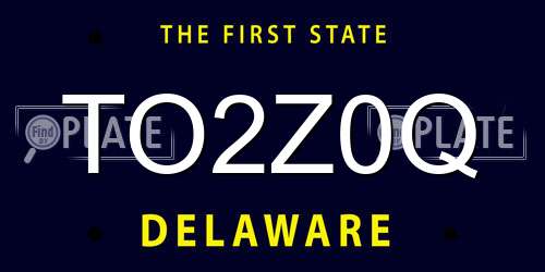 TO2Z0Q Delaware License Plate