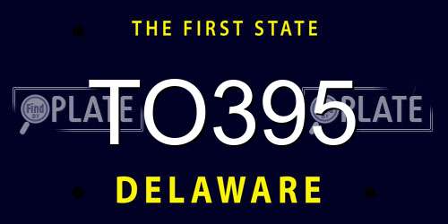 TO395 Delaware License Plate