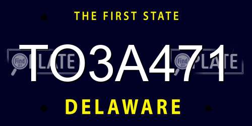 TO3A471 Delaware License Plate