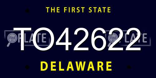 TO42622 Delaware License Plate