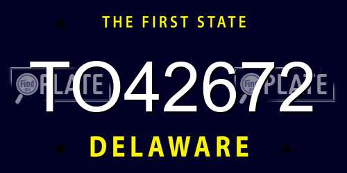 TO42672 Delaware License Plate