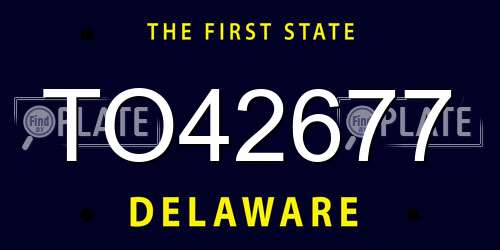 TO42677 Delaware License Plate
