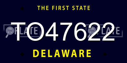 TO47622 Delaware License Plate