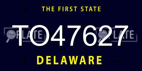 TO47627 Delaware License Plate