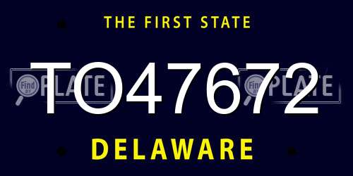 TO47672 Delaware License Plate