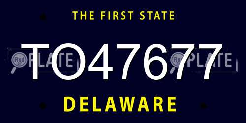 TO47677 Delaware License Plate