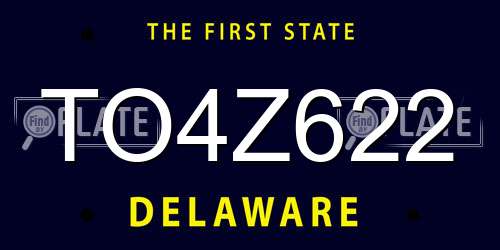 TO4Z622 Delaware License Plate