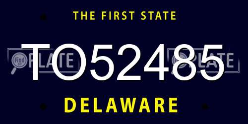 TO52485 Delaware License Plate