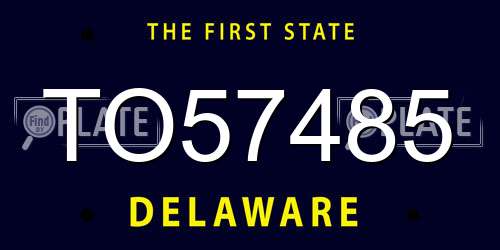 TO57485 Delaware License Plate