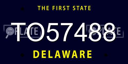 TO57488 Delaware License Plate