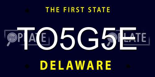 TO5G5E Delaware License Plate