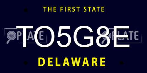 TO5G8E Delaware License Plate