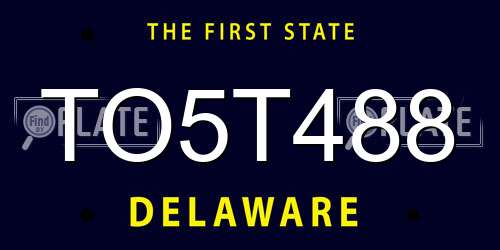 TO5T488 Delaware License Plate