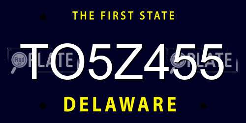 TO5Z455 Delaware License Plate
